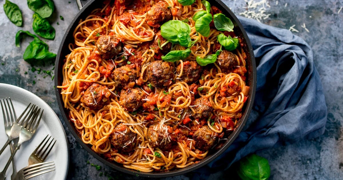 Spaghetti and meatballs